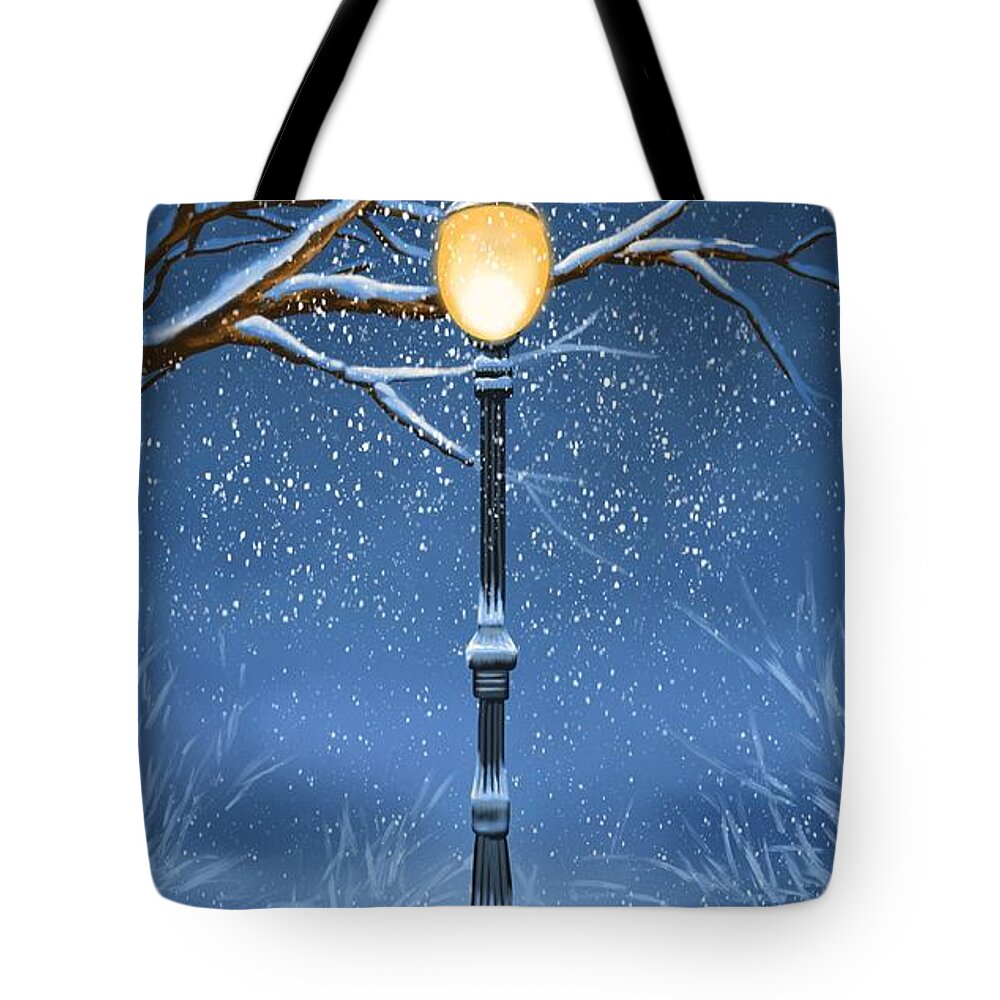 Snow Tote Bag featuring the painting Snow #3 by Veronica Minozzi