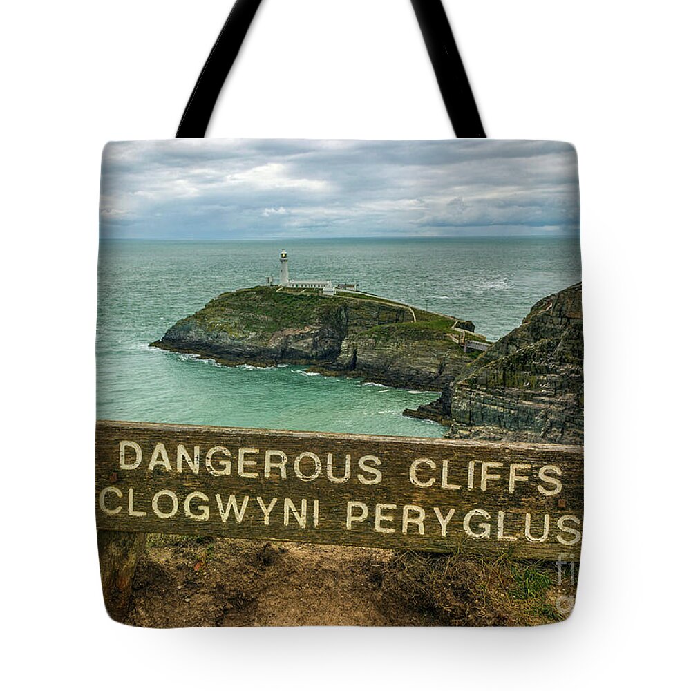 Lighthouse Tote Bag featuring the photograph South Stack Lighthouse #1 by Ian Mitchell