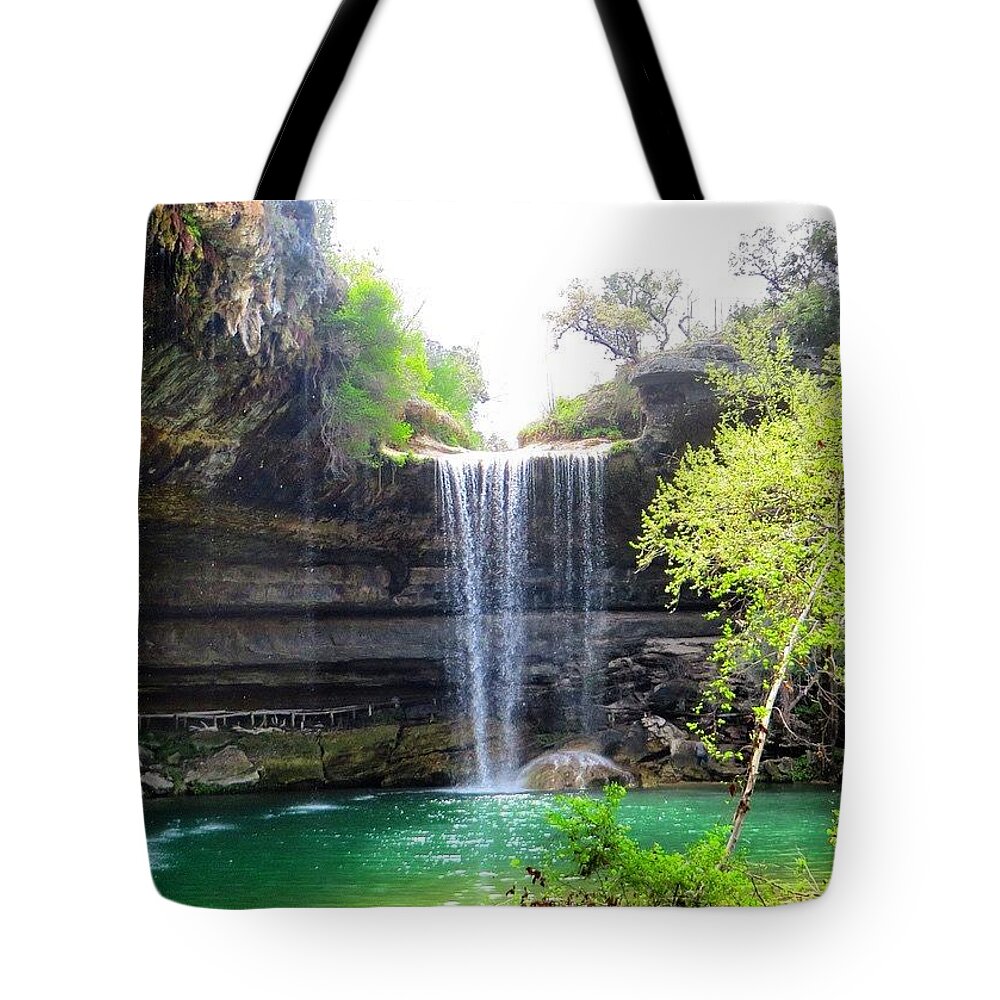 Keepaustinweird Tote Bag featuring the photograph Spent The Day At Hamilton Pool. Yes #1 by Austin Tuxedo Cat