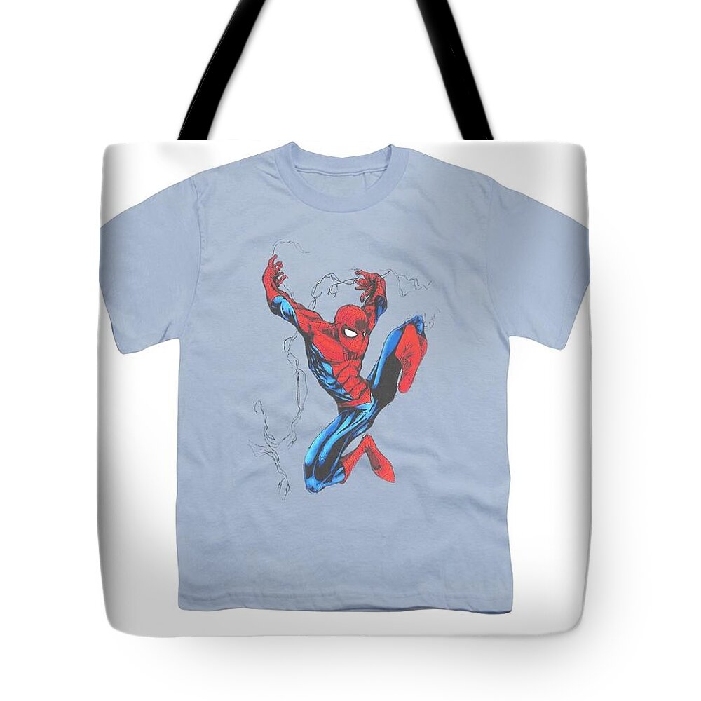  Tote Bag featuring the painting Spiderman 1 #1 by Herb Strobino