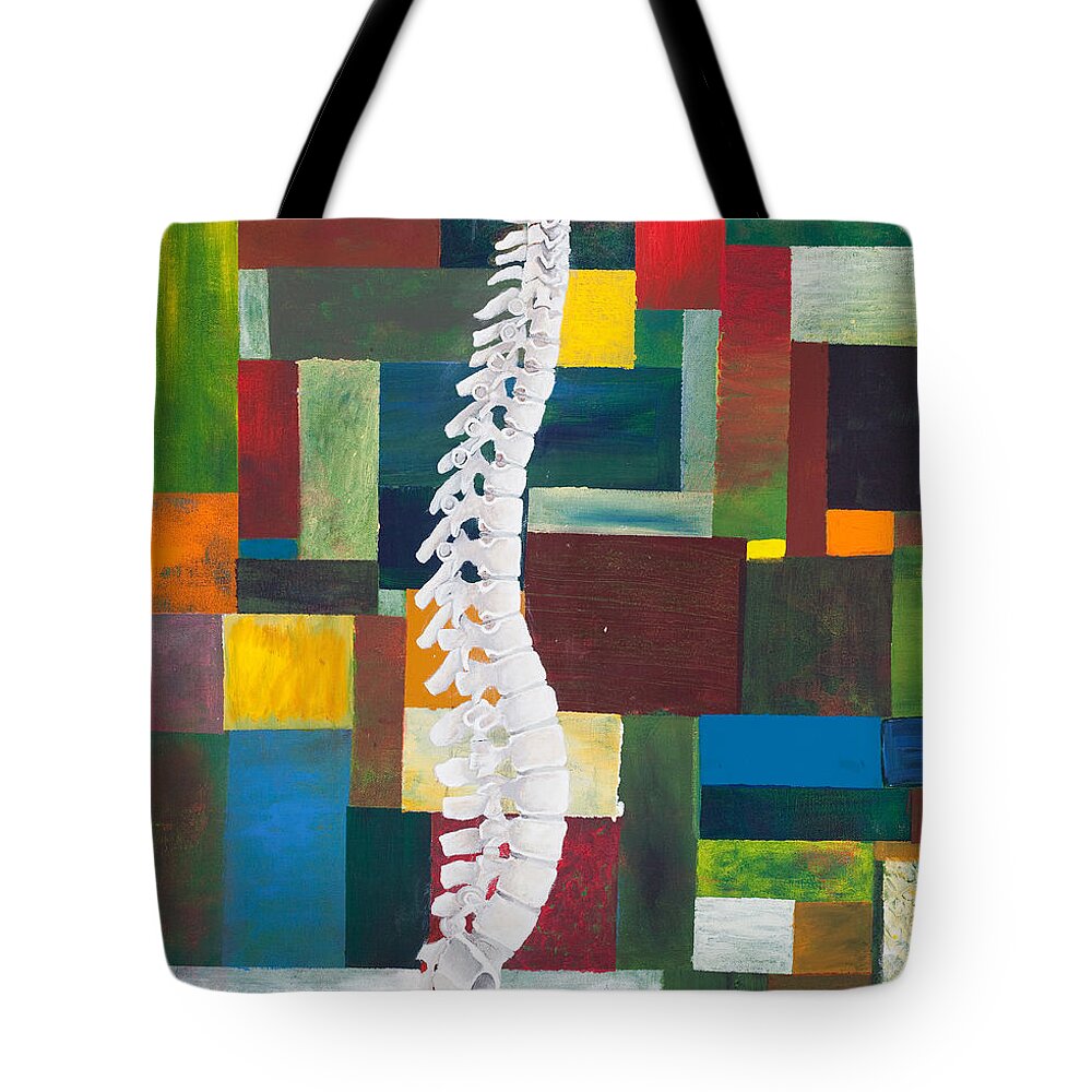 Chiropractic Tote Bag featuring the painting Spine #1 by Sara Young