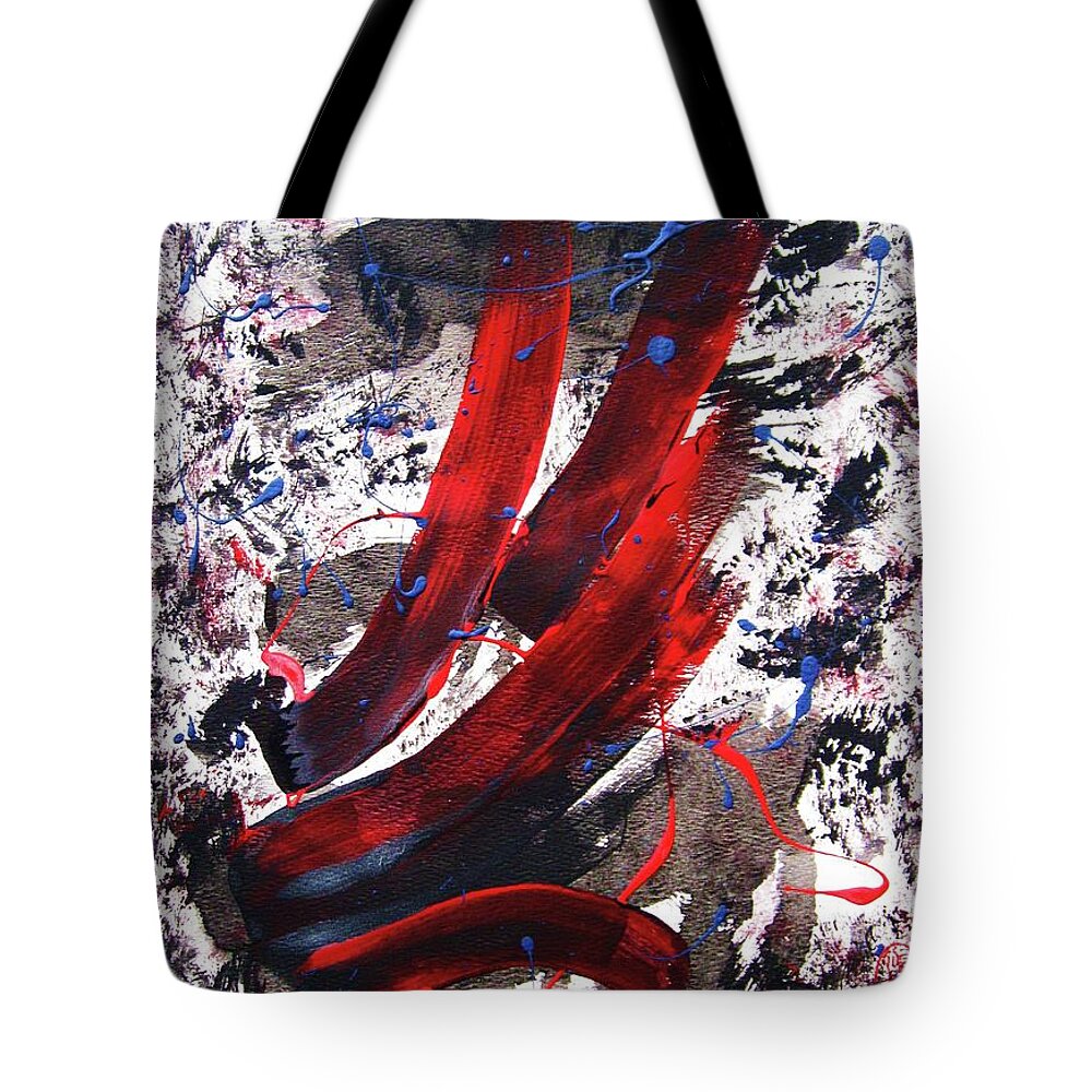 Abstraction Tote Bag featuring the painting Splitting the Atom #3 by Thea Recuerdo