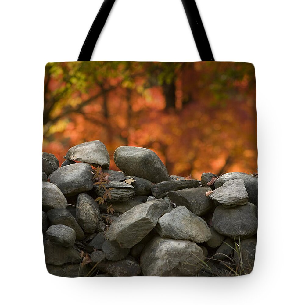 Stone Wall Tote Bag featuring the photograph Stonewall Jericho, Center, VT by George Robinson