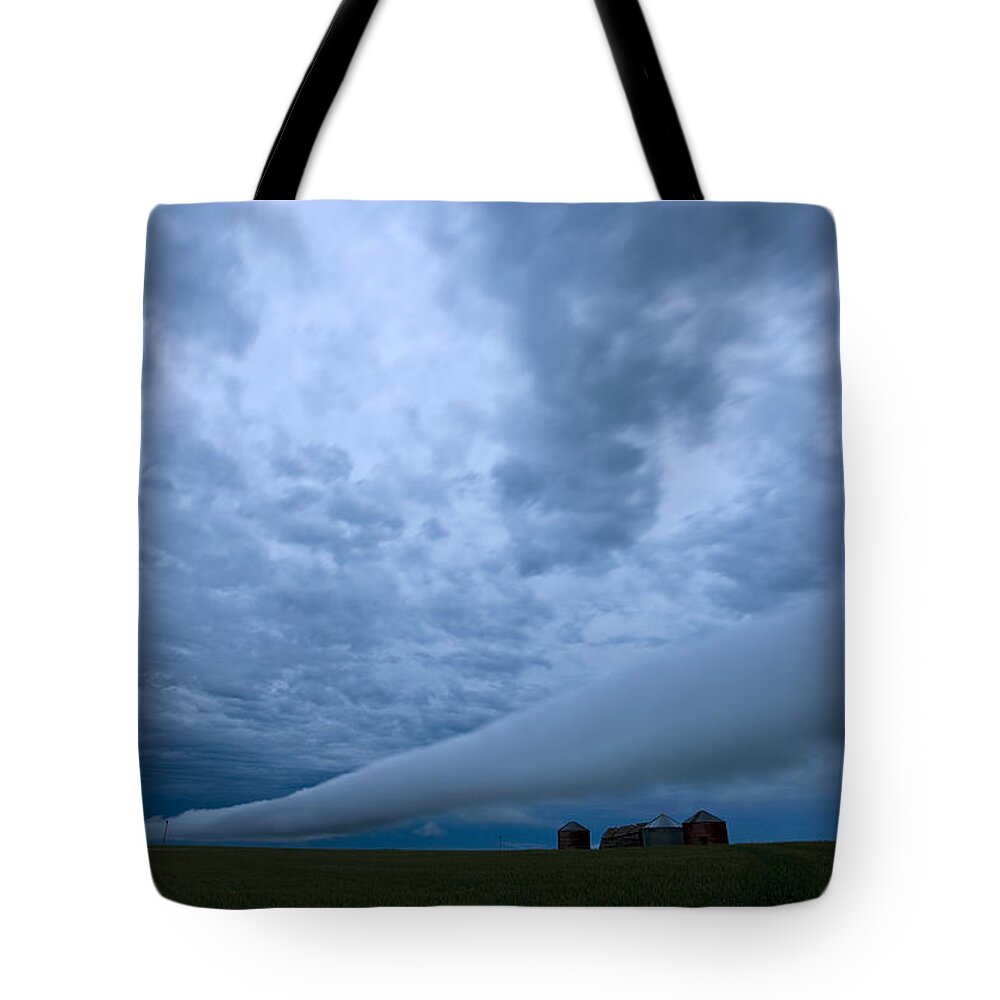 Clouds Tote Bag featuring the digital art Storm Clouds near Gravelbourg Saskatchewan #1 by Mark Duffy