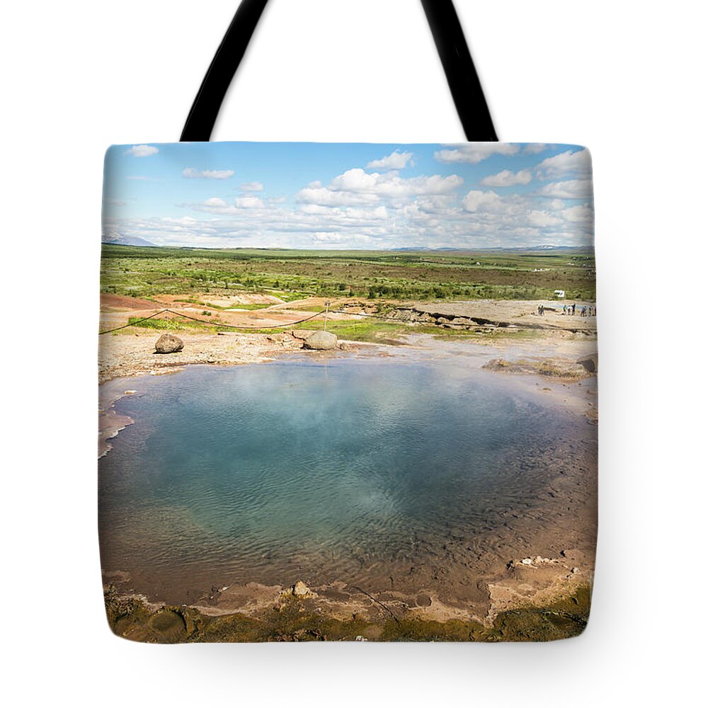 Iceland Tote Bag featuring the photograph Strokkur geyser in Iceland #1 by Didier Marti