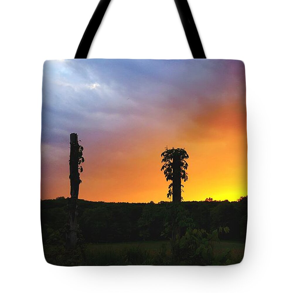 Sunset Tote Bag featuring the photograph Sundown #1 by Dani McEvoy