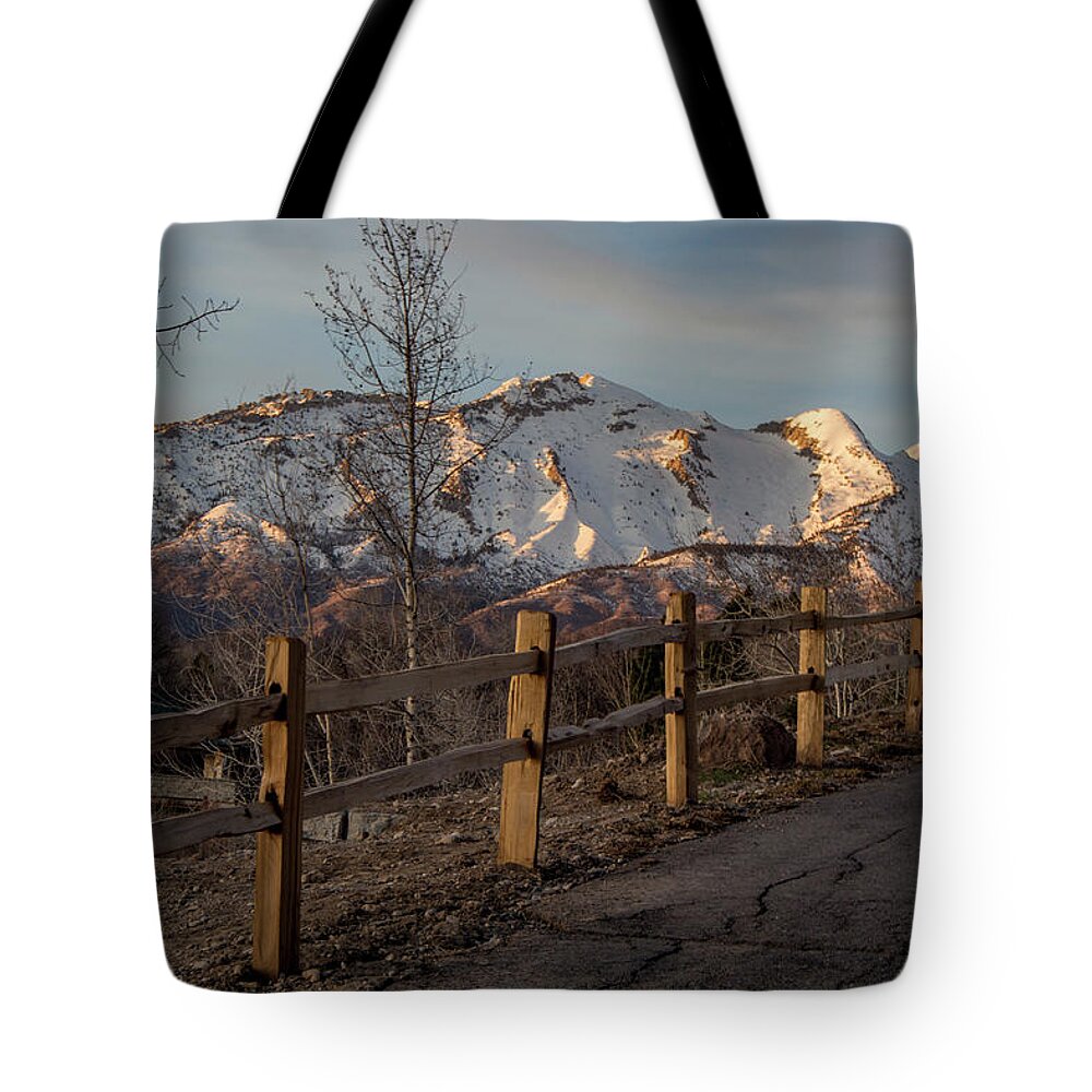 Snow Tote Bag featuring the photograph Sunset at Highland Glen #1 by K Bradley Washburn