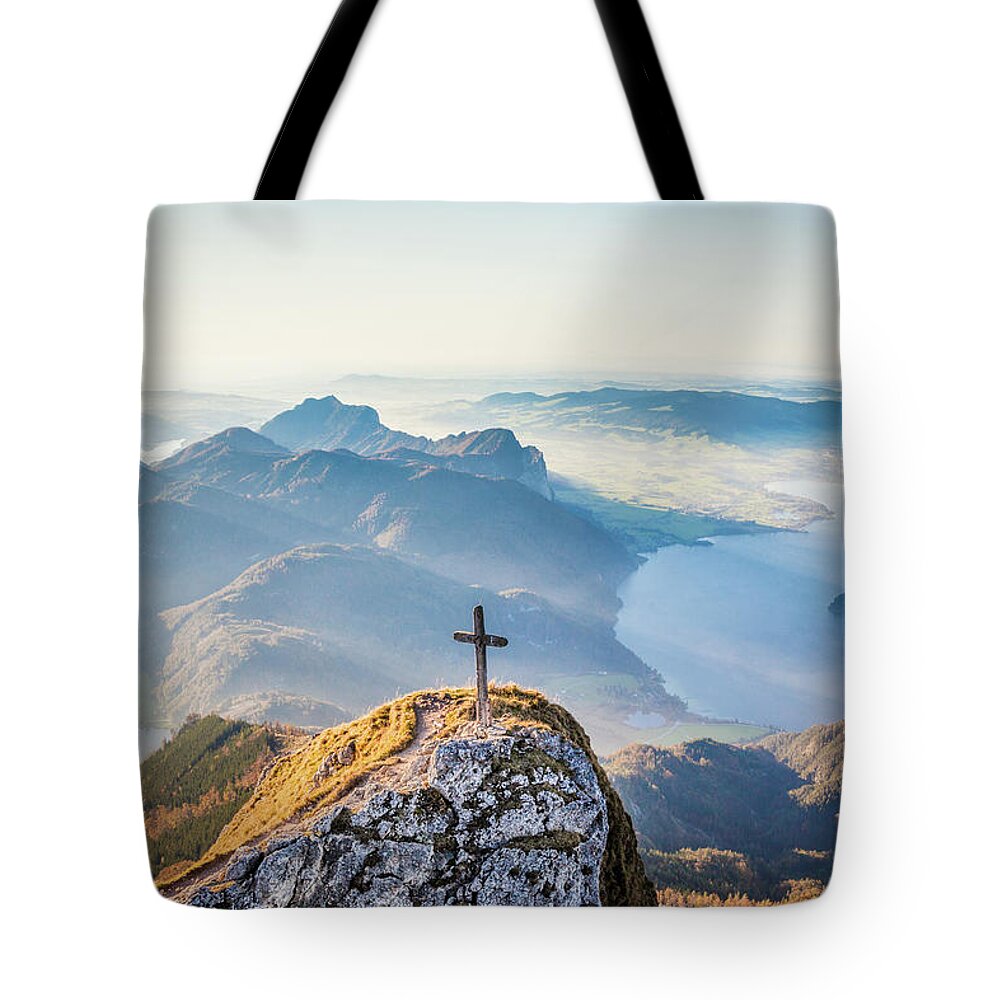 Alpine Tote Bag featuring the photograph Sunset in Austria #4 by JR Photography