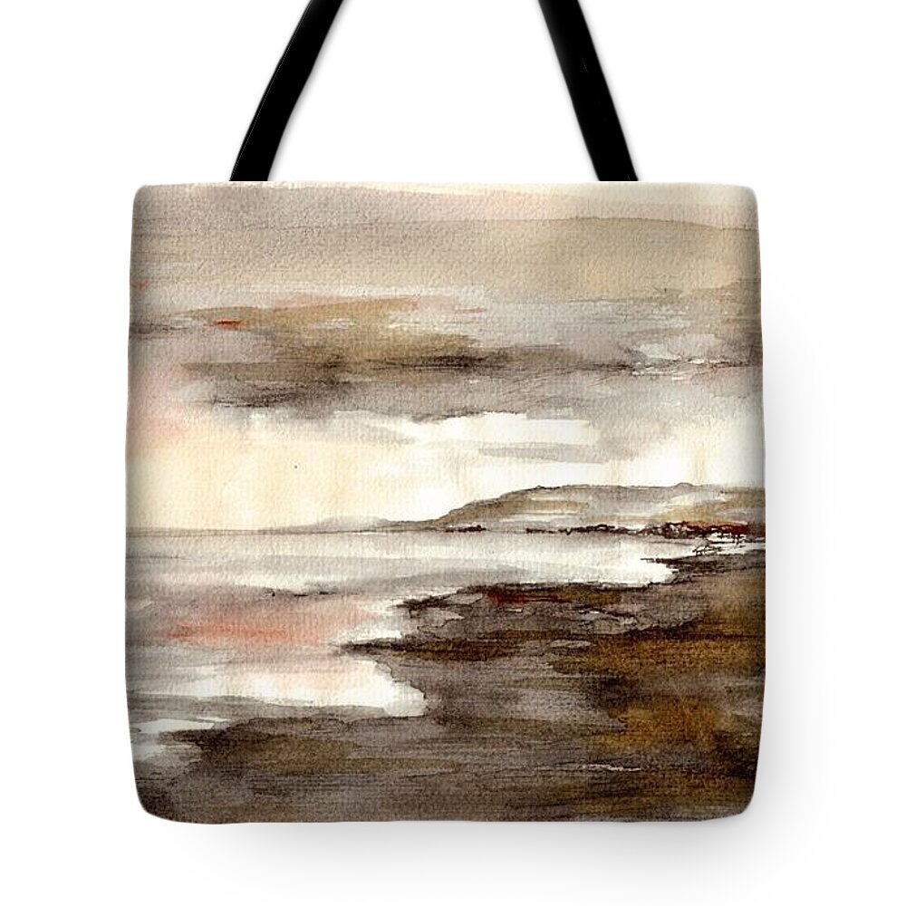 Crete Tote Bag featuring the painting Sunset #1 by Karina Plachetka