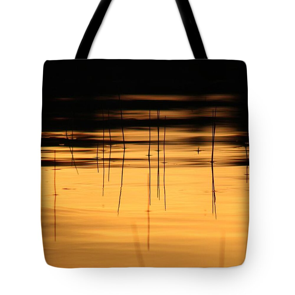 Sunset Tote Bag featuring the photograph Sunset on the water by Deena Withycombe