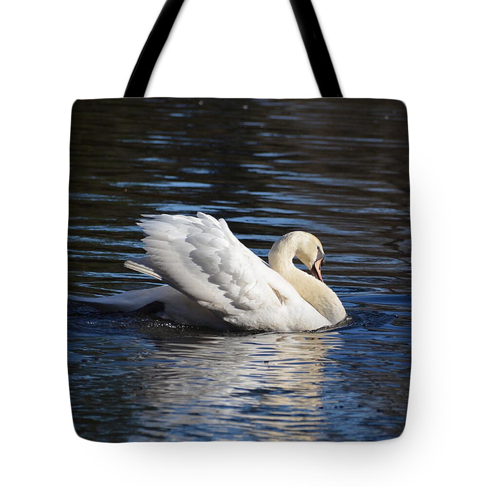 Swan Tote Bag featuring the photograph Swan #1 by Linda Brown