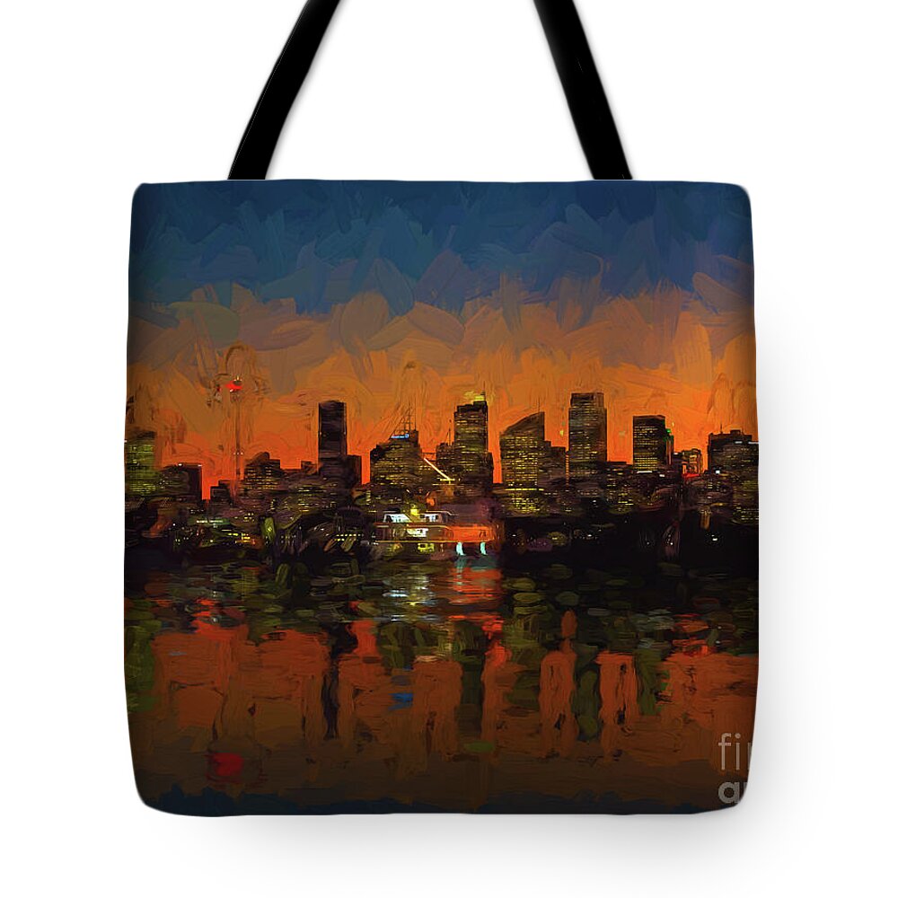 Sydney Harbour Tote Bag featuring the photograph Sydney Harbour at sunset #1 by Sheila Smart Fine Art Photography