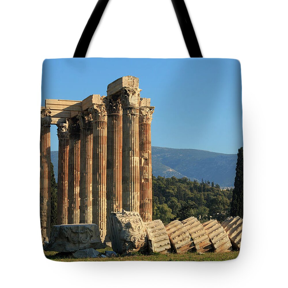 Fallen Tote Bag featuring the photograph Temple of Zeus #1 by Travis Rogers