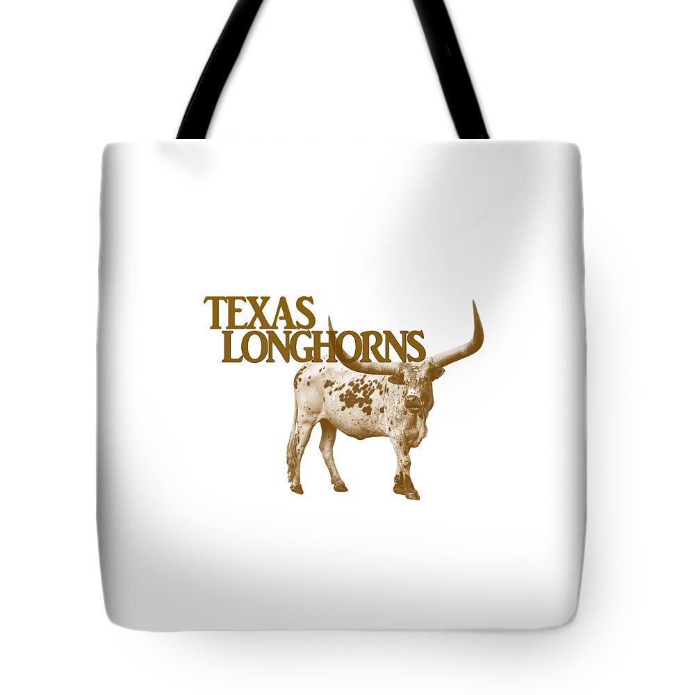Texas Longhorns Tote Bag featuring the photograph Texas Longhorns by Priscilla Burgers