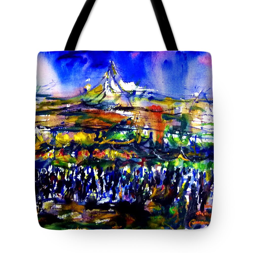  Tote Bag featuring the painting That night #1 by Wanvisa Klawklean