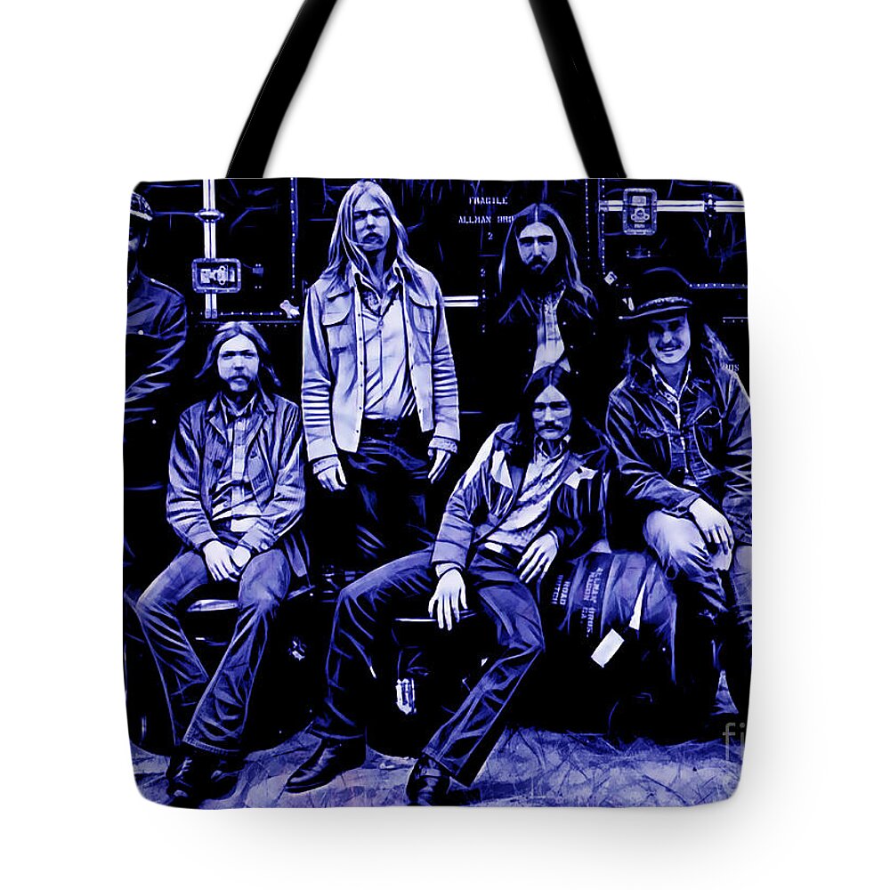 The Allman Brothers Tote Bag featuring the mixed media The Allman Brothers Collection #1 by Marvin Blaine
