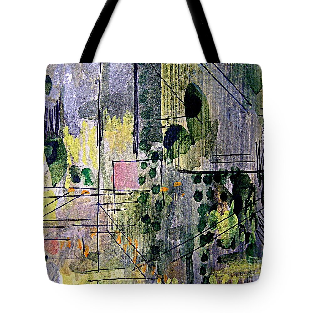 Abstract City Painting Tote Bag featuring the painting The City #1 by Nancy Kane Chapman