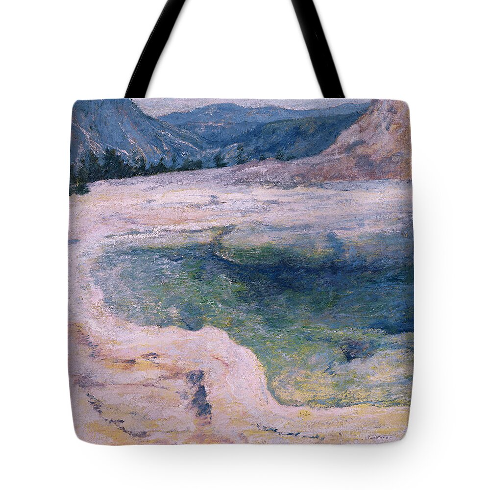 John Henry Twachtman Tote Bag featuring the painting The Emerald Pool #1 by John Henry Twachtman
