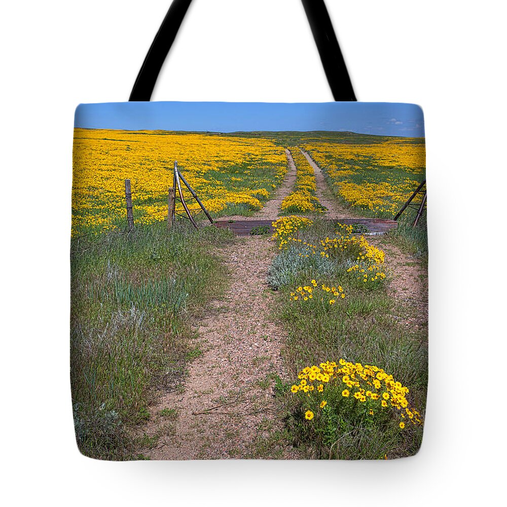 Yellow Wildflowers Tote Bag featuring the photograph The Golden Gate by Jim Garrison
