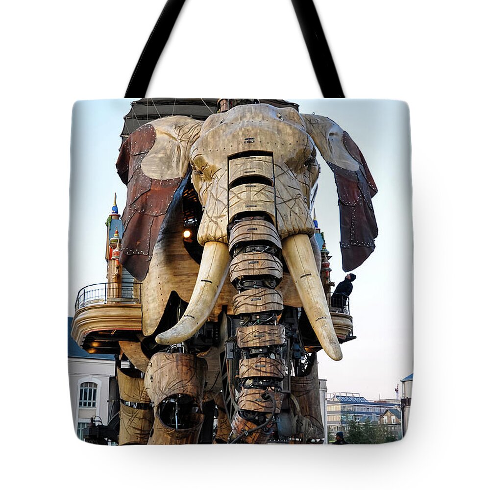 Elephant Tote Bag featuring the photograph The Great Elephant in Nantes #1 by Dutourdumonde Photography