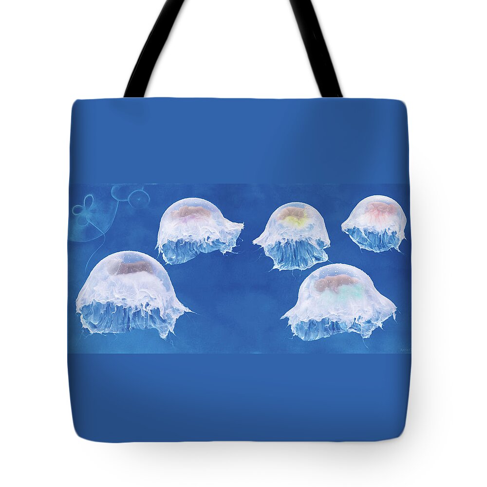 Under The Sea Tote Bag featuring the photograph The Jellyfish Nursery by Anne Geddes