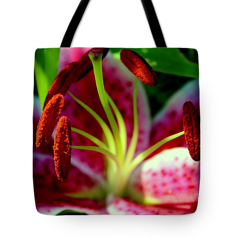 Flower Tote Bag featuring the photograph The Lily #1 by Elfriede Fulda