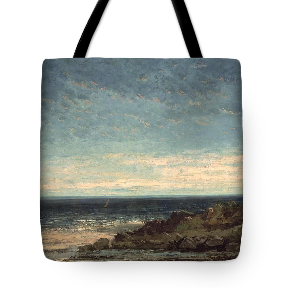 The Tote Bag featuring the painting The Sea by Gustave Courbet