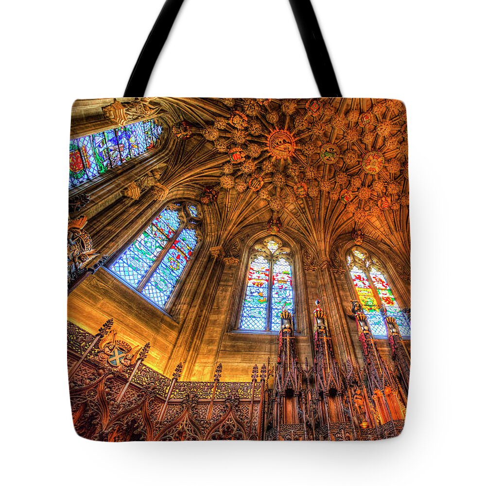 Thistle Chapel St Giles Cathedral Edinburgh Tote Bag featuring the photograph The Thistle Chapel St Giles Cathedral Edinburgh #2 by David Pyatt