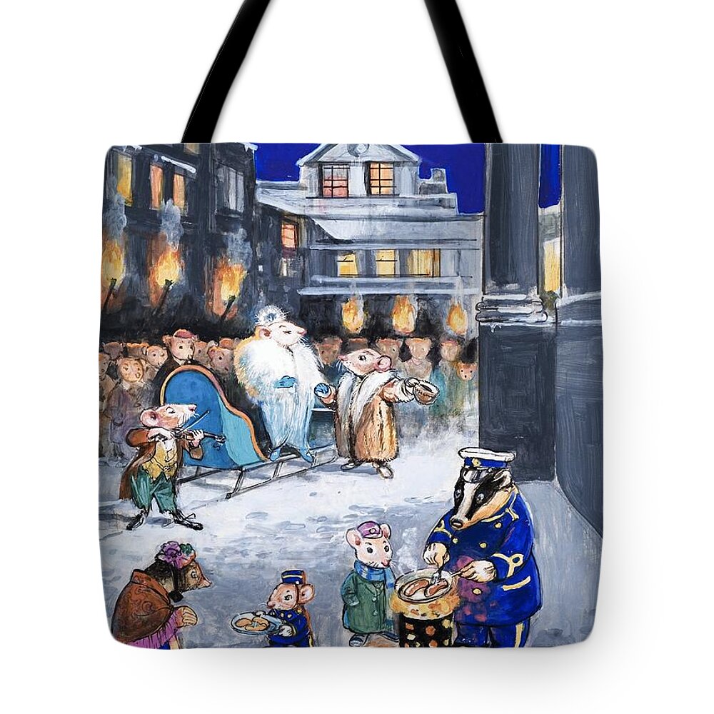 Town Mouse Tote Bag featuring the painting The Town Mouse and the Country Mouse by Philip Mendoza
