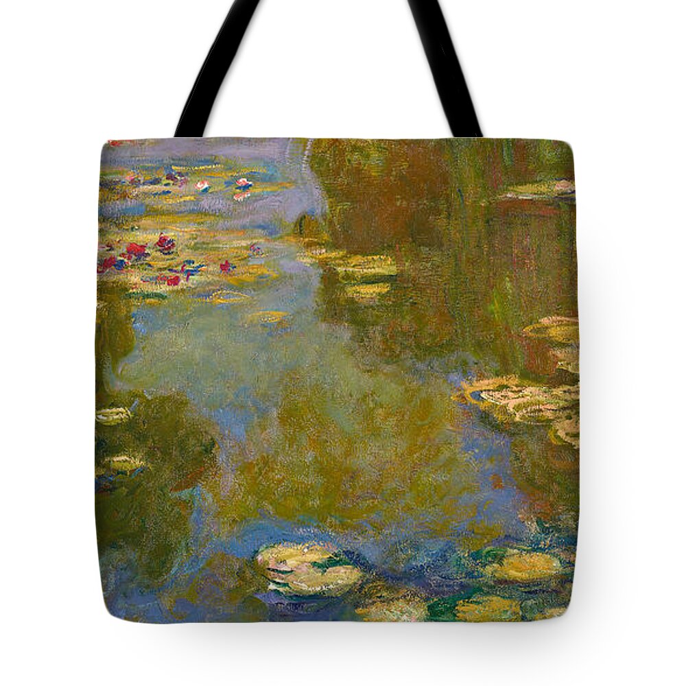 Claude Monet Tote Bag featuring the painting The Water Lily Pond #1 by Claude Monet
