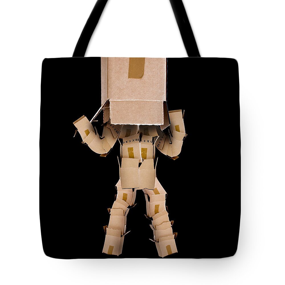 Thinking Tote Bag featuring the photograph Think outside the box concept by Simon Bratt