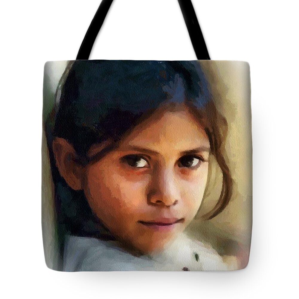 Child Tote Bag featuring the digital art Those eyes #2 by Gun Legler