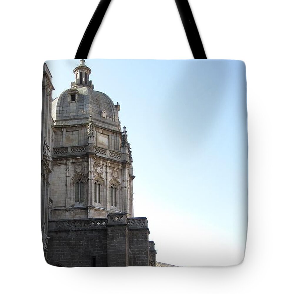 Toledo Tote Bag featuring the photograph Toledo Cathedral in Sight #1 by John Shiron
