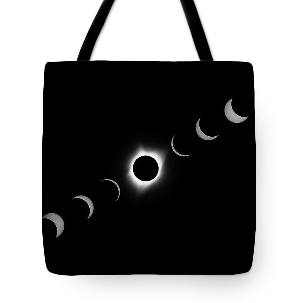 Eclipse Tote Bag featuring the digital art Total Eclipse 2017 #1 by Michael Lee