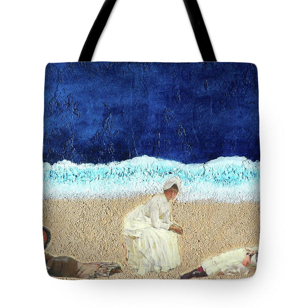 19th Century Figures Tote Bag featuring the mixed media Totally Oblivious #2 by Rein Nomm