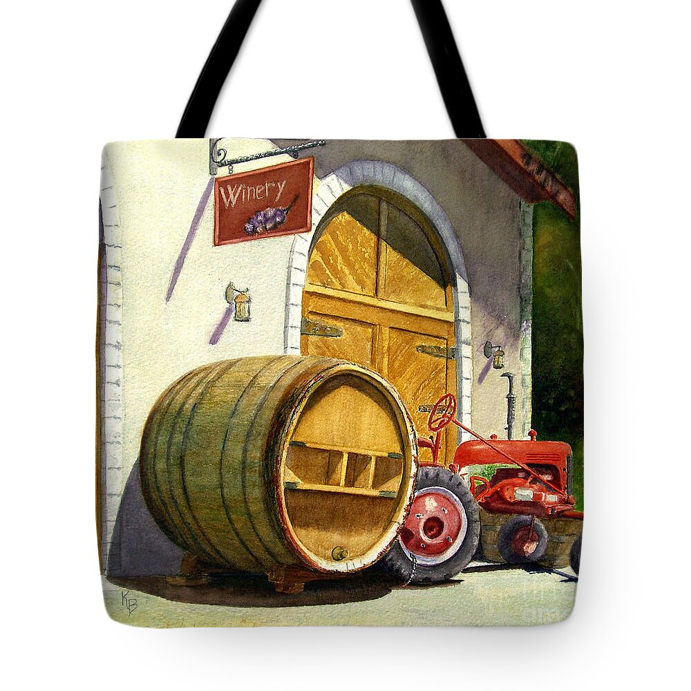 Tractor Tote Bag featuring the painting Tractor Pull by Karen Fleschler