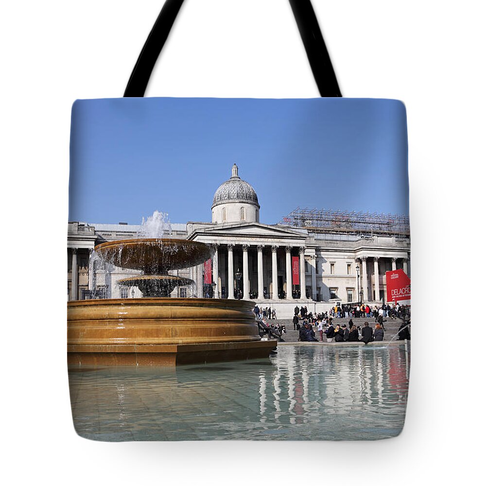 Trafalgar Square London Tote Bag featuring the photograph Trafalgar Square London #1 by Julia Gavin