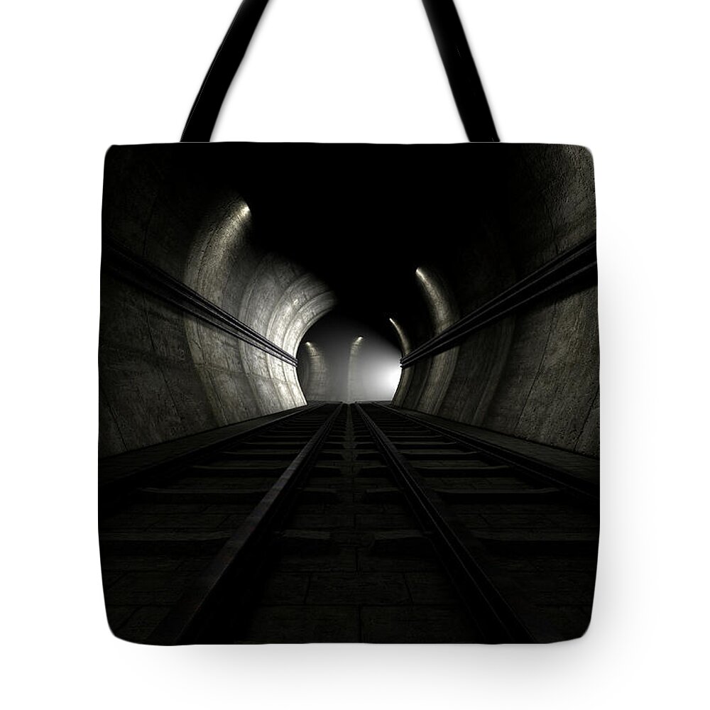 Railroad Tunnel Tote Bags