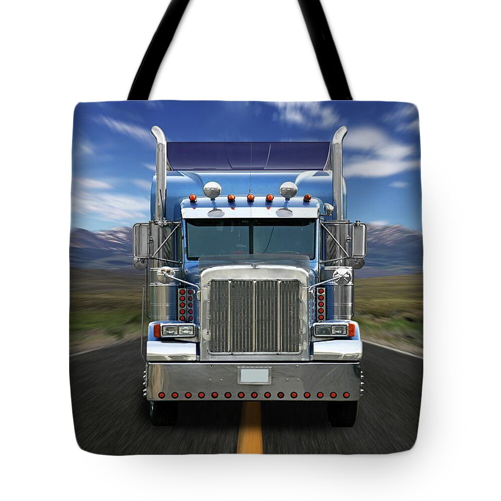 Truck Tote Bag featuring the digital art Truck #1 by Super Lovely