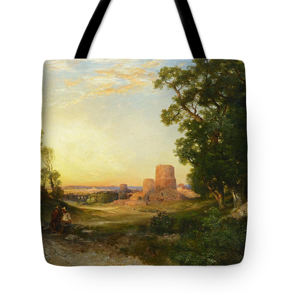 Thomas Moran Tote Bag featuring the painting Tula the Ancient Capital of Mexico by Thomas Moran