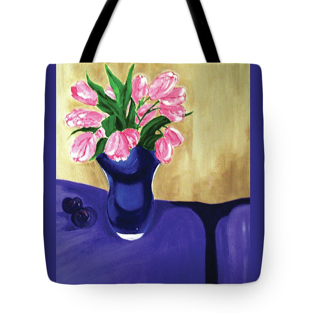 Flowers Tote Bag featuring the painting Tulips #1 by Gloria Dietz-Kiebron