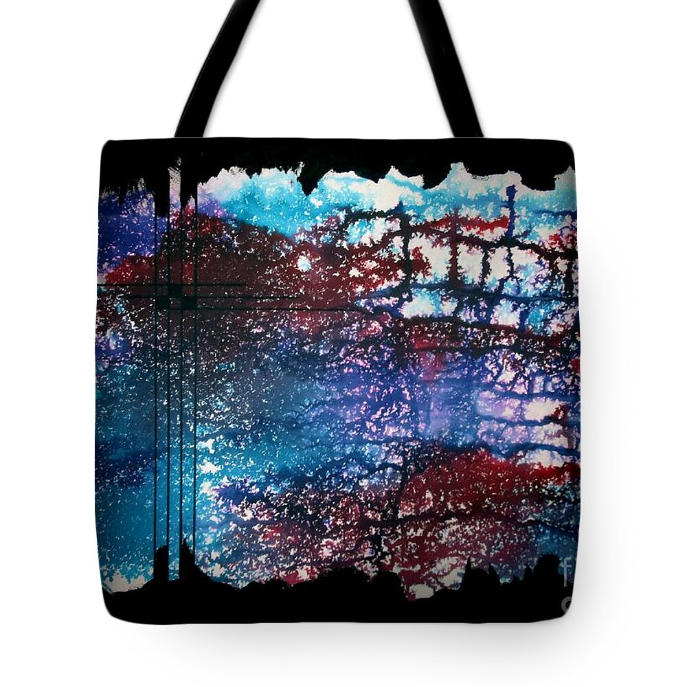 Art Tote Bag featuring the mixed media Parallel Line by Tamal Sen Sharma