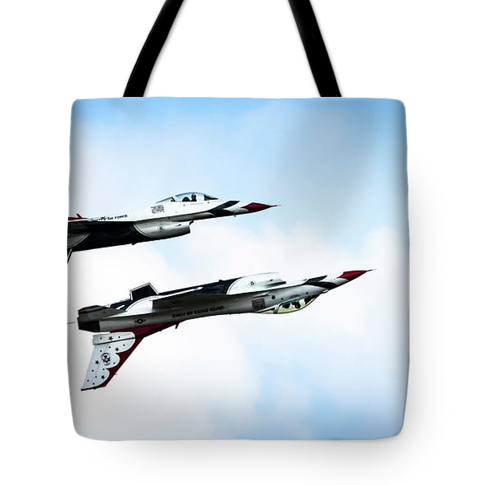 Photo By: L. Burry Tote Bag featuring the photograph USAF Thunderbirds #3 by Lawrence Burry