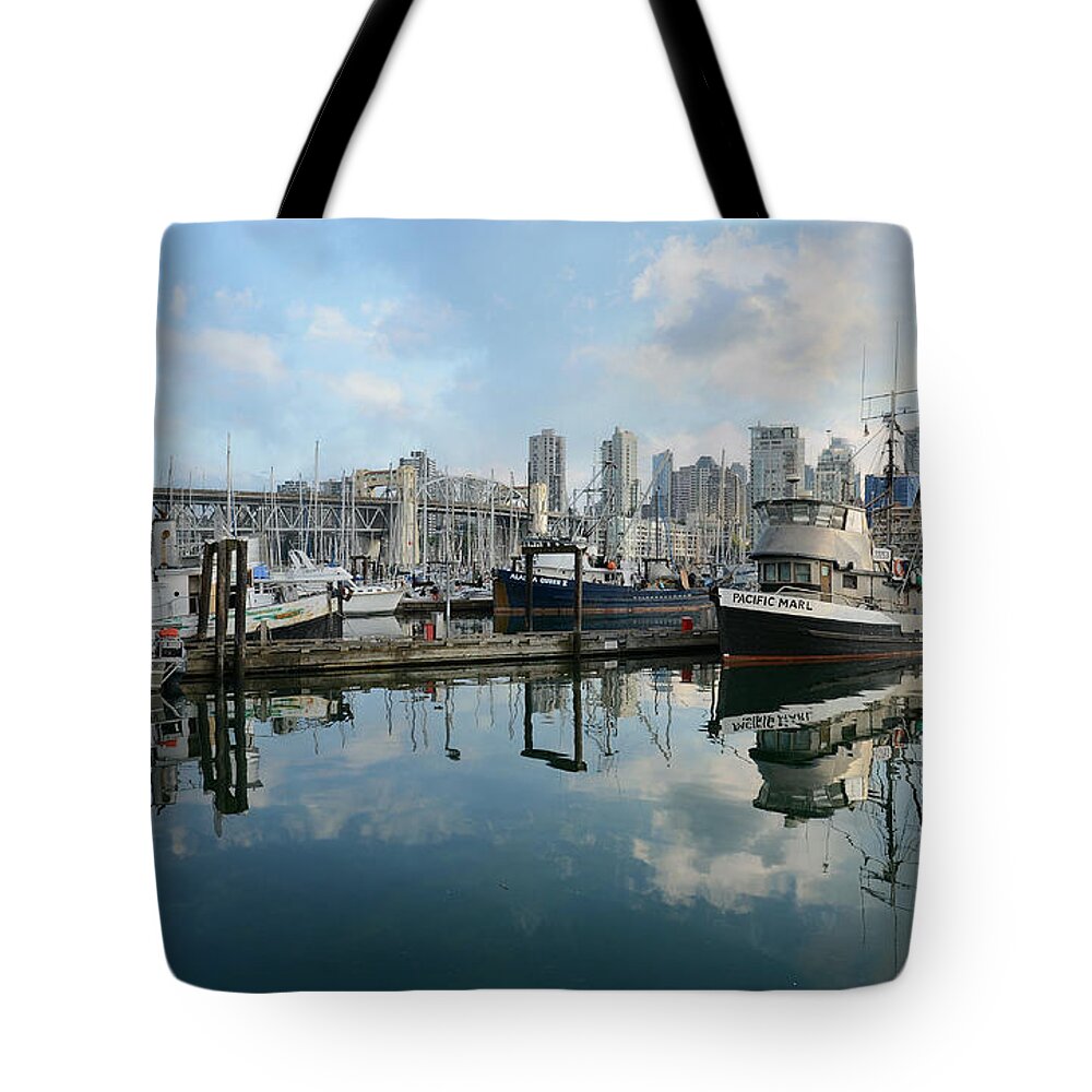 Vancouver Tote Bag featuring the photograph Vancouver Cityscape #1 by Fraida Gutovich