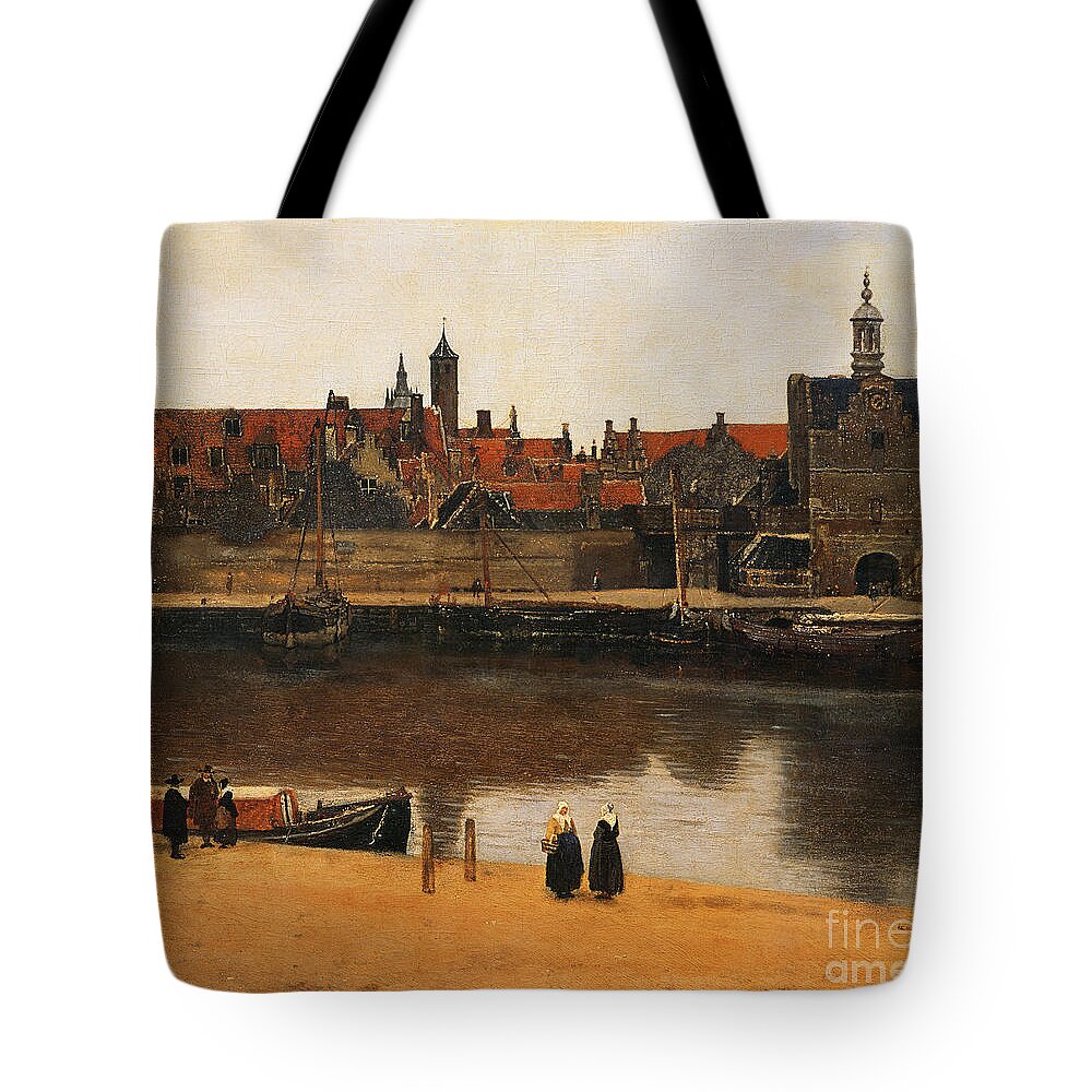 Vermeer Tote Bag featuring the painting View of Delft by Vermeer by Jan Vermeer