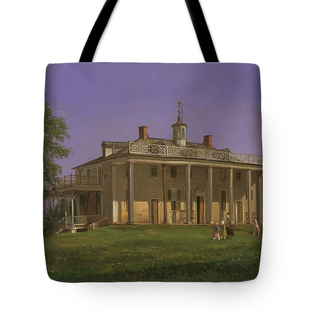 Ferdinand Richardt Tote Bag featuring the painting View of Mount Vernon #2 by Ferdinand Richardt