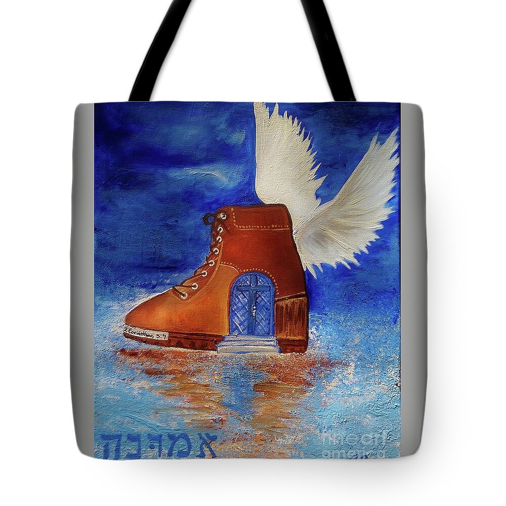 Jennifer Page Tote Bag featuring the painting Walk by Faith #1 by Jennifer Page