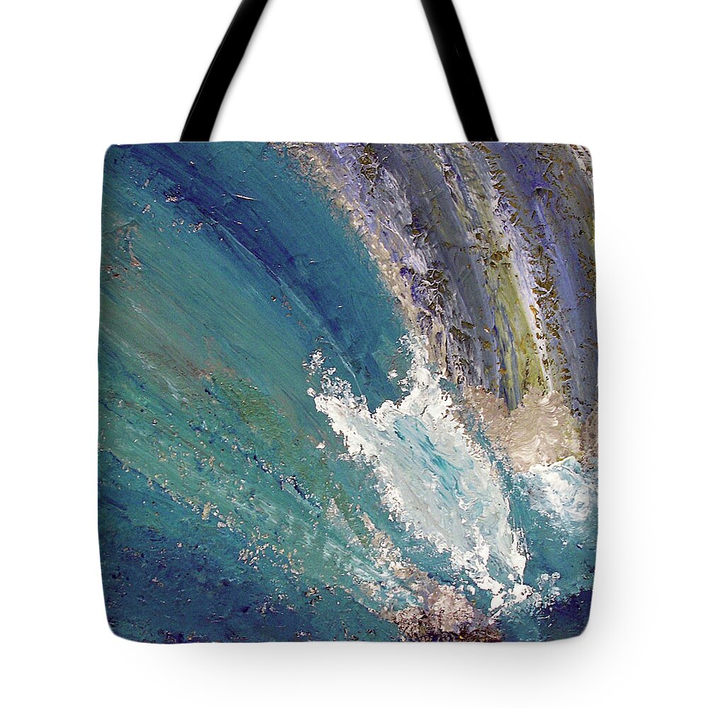 Paintings Tote Bag featuring the painting Waterfalls 2 by Karen Nicholson