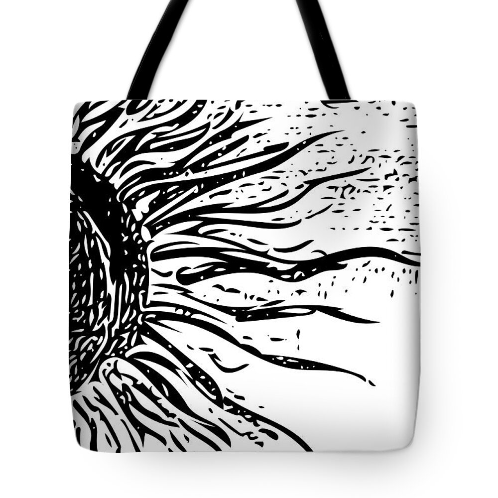 Sun Tote Bag featuring the photograph Wavy Sun by Annie Walczyk