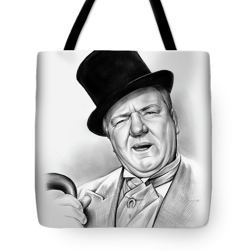 W. C. Fields Tote Bag featuring the drawing WC Fields by Greg Joens